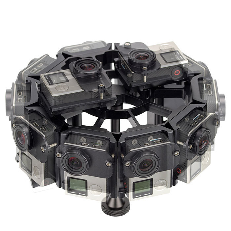 YY-G14 GoPro Accessories 720 Degrees Panoramic PTZ Bracket 14 in 1 Aluminum Alloy Case Protective Cage